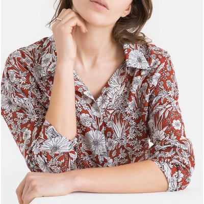 Floral Print Long-Sleeved Shirt