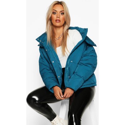 Plus Funnel Neck Puffer Jacket