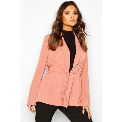 Drawstring Slouchy Blazer, Pink