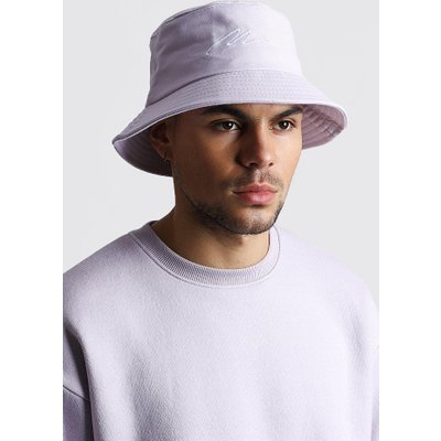 Mens Purple MAN Script Bucket Hat, Purple