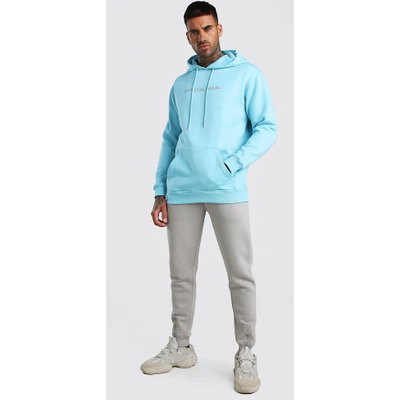 Mens Blue Contrast Official MAN Loose Fit Tracksuit, Blue