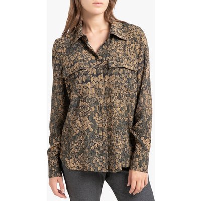 Plume Snake Print Shirt with Long Sleeves