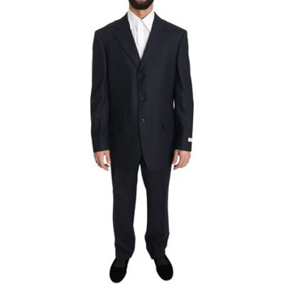 Ermenegildo Zegna  Black Solid 2 Piece 3 Button Wool Suit  men's  in multicolour