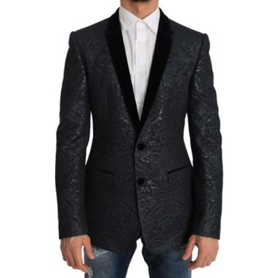 D G  Blue GOLD Slim Fit Brocade Blazer Jacket  men's Jacket in multicolour