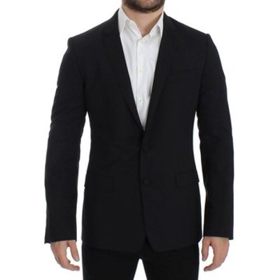 D G  Black wool stretch MARTINI blazer  men's Jacket in multicolour