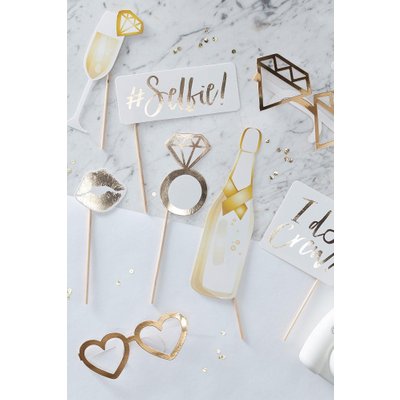 Ginger Ray Gold Photo Booth Props, Metallics