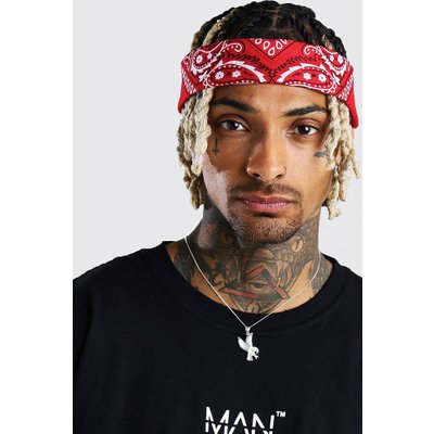 Mens Red Paisley Print Bandana, Red