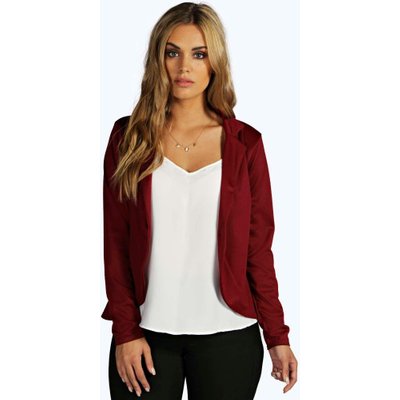 Plus One Button Ponte Blazer, Red