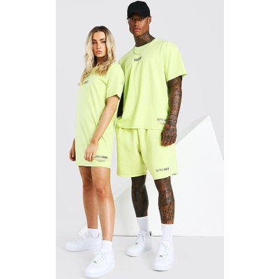 Mens Yellow Abode Oversized Tee, Yellow