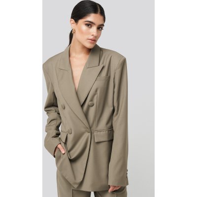 NA-KD Classic Straight Double Breasted Blazer - Beige