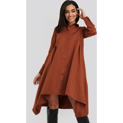 NA-KD Asymmetrical Shirt Dress - Orange