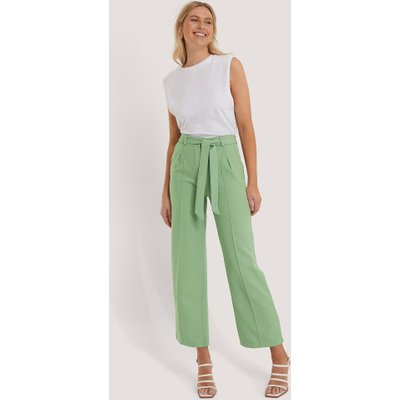 Trendyol Belted Wide Leg Trousers - Green