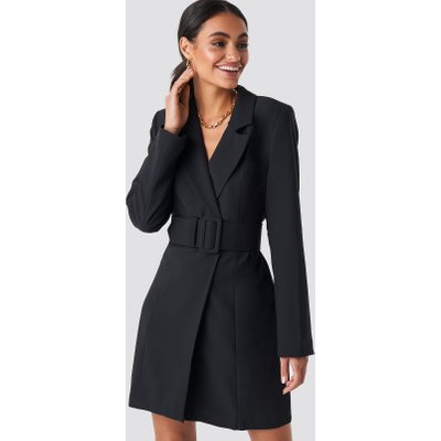 Hoss x NA-KD Wide Belted Blazer Dress - Black