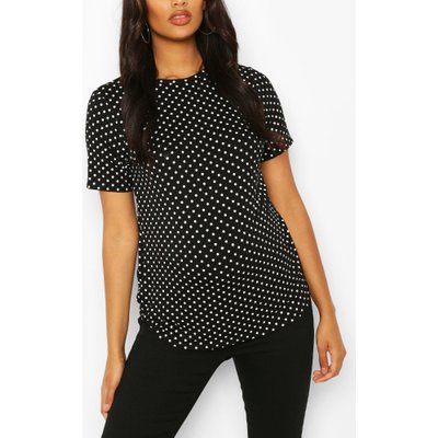 Womens Maternity Polka Dot T-Shirt - Black - 8, Black