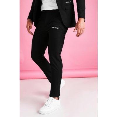 Mens Black MAN Official Skinny Plain Suit Trouser, Black