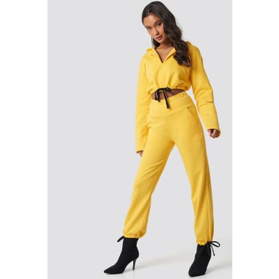 Ivana Santacruz X NA-KD Drawstring Sweatpants - Yellow