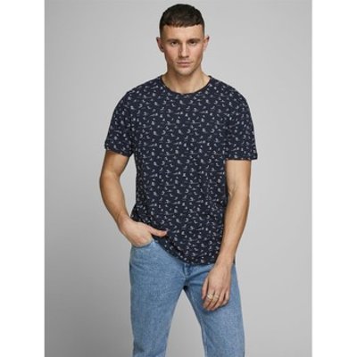 Jack   Jones  12171692 LINO AOP TEE  men's T shirt in Blue