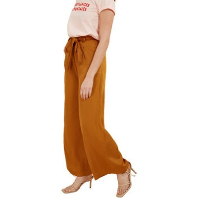 Frnch  PANDIALE high waist knotted trousers  women's Trousers in Brown