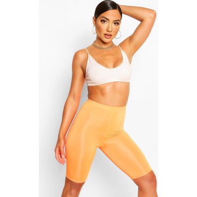 Womens High Waist Disco High Shine Cycling Shorts - Orange - 8, Orange