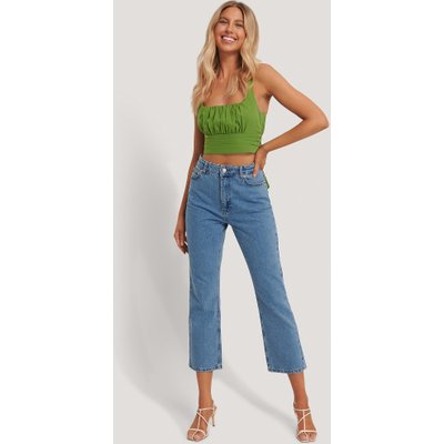 Chloé B x NA-KD High Waist Straight Leg Jeans - Blue