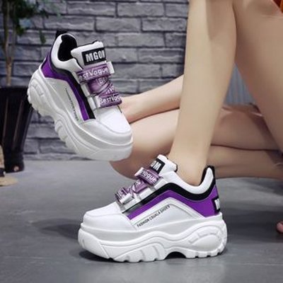 Lettering Color Block Platform Sneakers