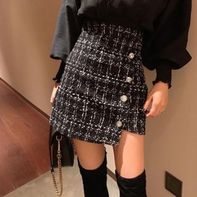 Tweed A-Line Mini Skirt