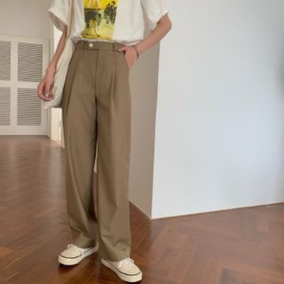 High-Waist Straight Leg Dress Pants