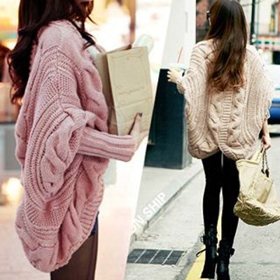 Batwing Cable-Knit Cardigan