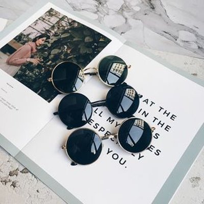 Metal-Frame Round Sunglasses