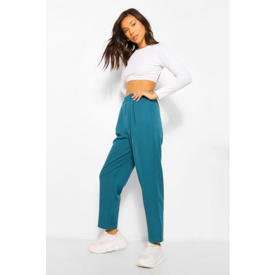 Womens Tapered Elasticated Waist Trousers - Green - 8, Green