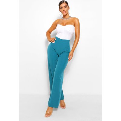 Womens Woven Seam Flare Trousers - Green - 8, Green