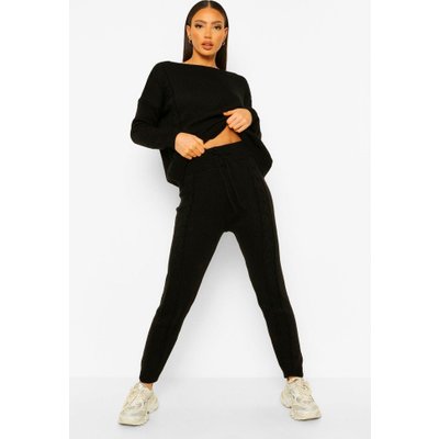 Womens Tall Knitted Jogger Co-Ord - Black - S/M, Black