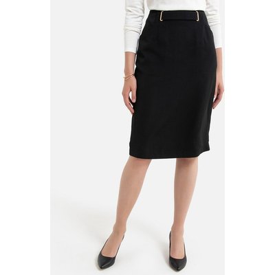 Recycled Stretch Twill Pencil Skirt in Knee-Length