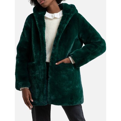 Faux Fur Hooded Coat