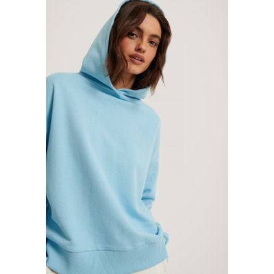 NA-KD Basic Basic Wide Hoodie - Blue