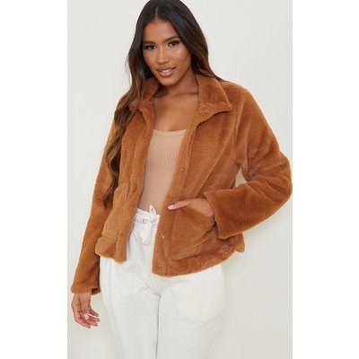 Brown Faux Fur Pocket Jacket