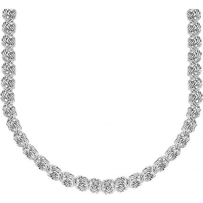 Ladies Essentials Sterling Silver Rose Link Necklace