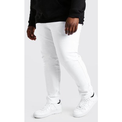 Mens White Plus Size Skinny Fit Jean, White