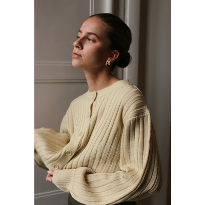 Emilie Malou x NA-KD Knitted Sweater - Beige