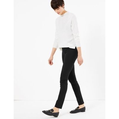 M&S Womens Jersey Treggings - 8SHT - Black, Black,Dark Navy