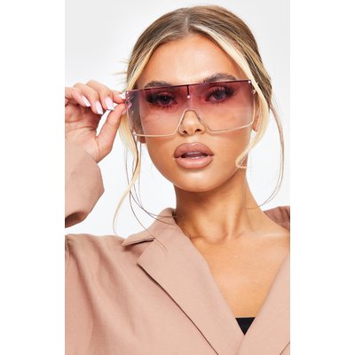 Pink Lens Ombre Oversized Square Frame Sunglasses