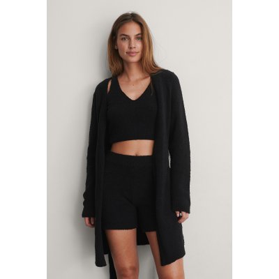 NA-KD Trend Fluffy Cardigan - Black