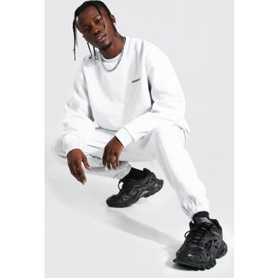 Mens Grey MAN Official Oversized jumper Tracksuit, Grey