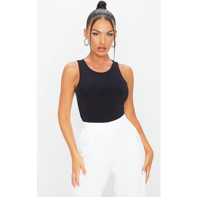 Black Slinky Racer Sleeveless Bodysuit