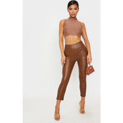 Chocolate Daysha Cropped Faux Leather Pants