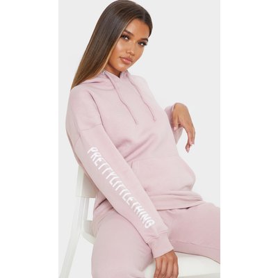 PrettyLittleThingPale Pink Graphic Hoodie