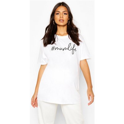 Womens Maternity #Mumlife T-Shirt - White - S, White