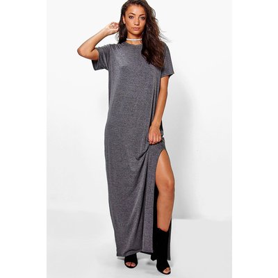 Womens Tall Split Side T-Shirt Maxi Dress - Grey - 14, Grey