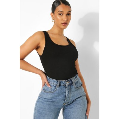 Womens Scoop Neck Bodysuit - Black - 6, Black