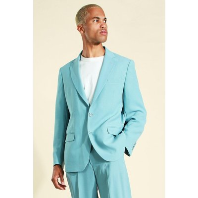 Mens Green Soft Tailored Oversized Suit Jacket, Green